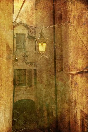 old-fashioned landscape - antique houseの写真素材