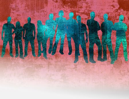 textures style of people silhouettes の写真素材