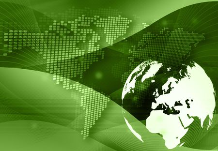 Europe map technology-style artworkの写真素材