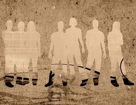 textures style of people silhouettes の写真素材