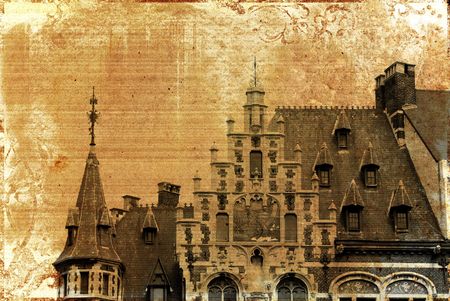 old-fashioned building in Europeの写真素材