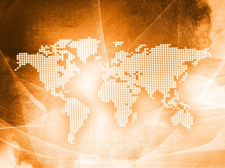 world map technology styleの写真素材