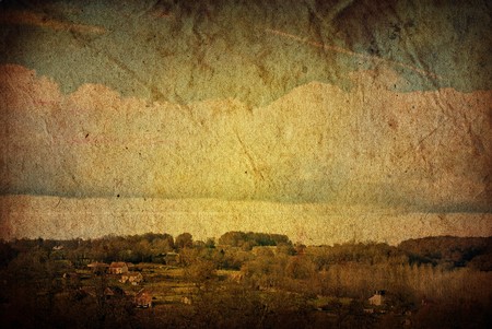 old-fashioned artistic landscapeの写真素材