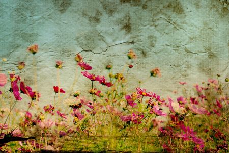 old-fashioned artistic flowerの写真素材
