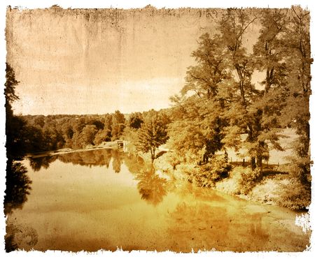 old-fashioned artistic landscapeの写真素材