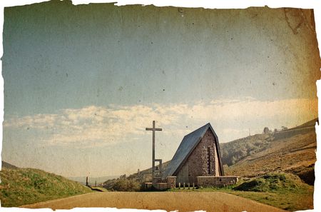antique church building in Europeの写真素材