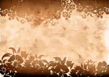 floral style old paper textures backgroundの写真素材