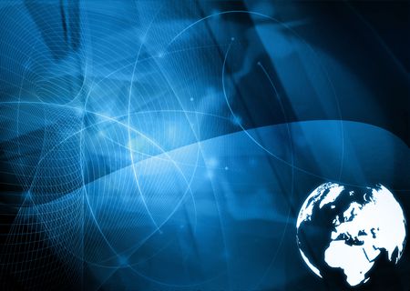 Europe map technology-style artworkの写真素材