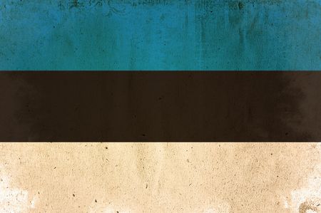flag of estonia - old and worn paper styleの写真素材
