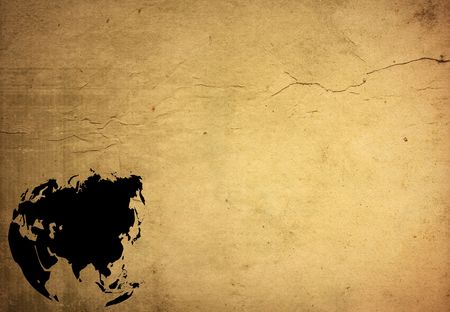 aged asia map-grunge artworkの写真素材