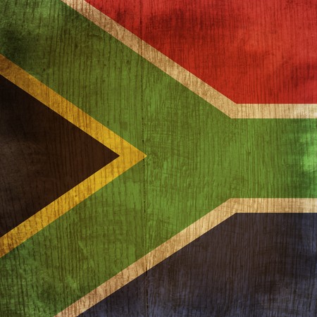 wood flag of south africaの写真素材