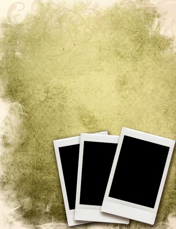 vintage instant photo with highly Detailed textured grunge background の写真素材