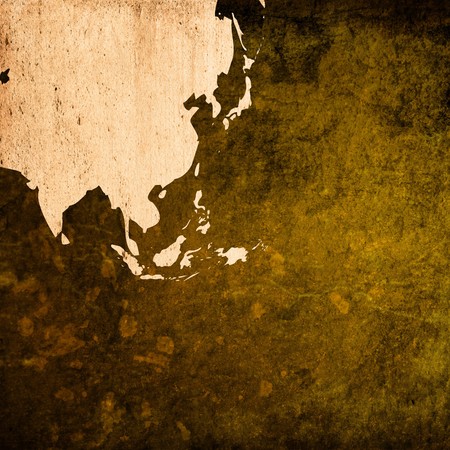 aged asia map-grunge artworkの写真素材