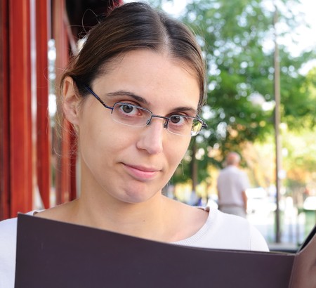 Outdoor portrait young woman with の写真素材