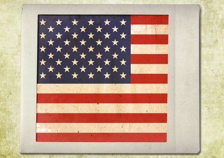 flag of vintage instant photo,Americaの写真素材