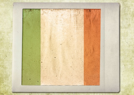 flag of vintage instant photo,irelandの写真素材