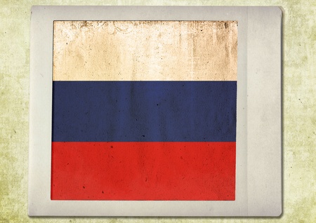 flag of vintage instant photo,russianの写真素材