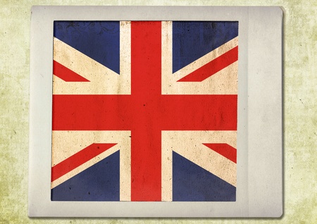 flag of vintage instant photo,United Kingdom の写真素材