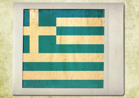 flag of vintage,greeceの写真素材