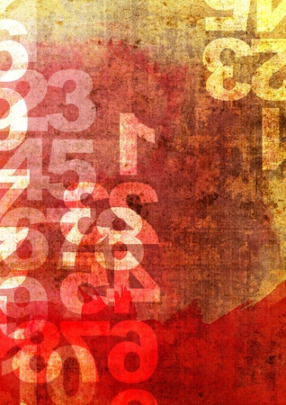 retro style numbers-background in grunge styleの写真素材