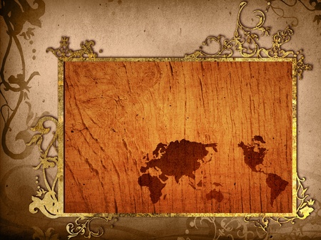 world map vintage artwork - perfect background with space for text or imageの写真素材