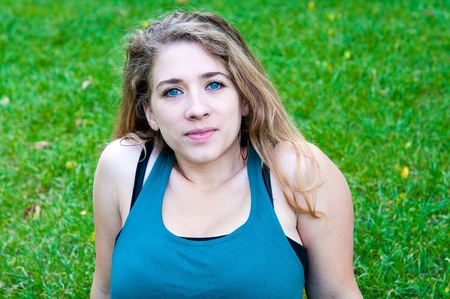 Portrait of an young beautiful sexy woman on the nature