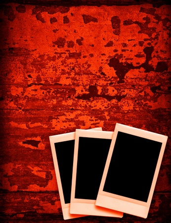 vintage instant photo with grunge backgroundの写真素材