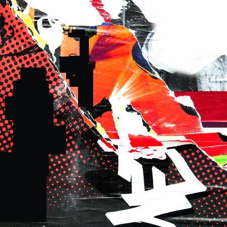 Old posters grunge textures and backgroundsの写真素材