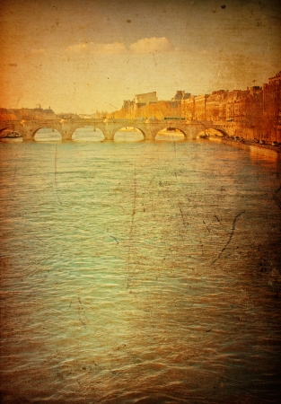 beautiful retro style Parisian streets - with space for text or imageの写真素材