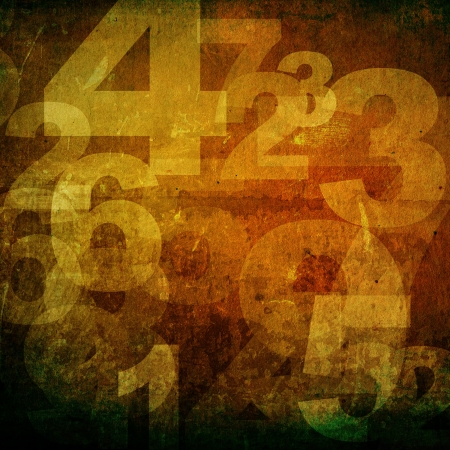 retro style numbers-background in grunge styleの写真素材