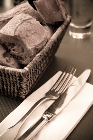 bread in basket - little roll breads in basket on tableの写真素材