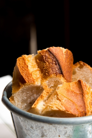 bread in basket - little roll breads in basket on tableの写真素材