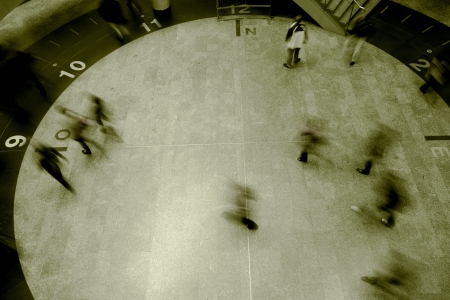 Busy walking - Business people walking along subwayの写真素材