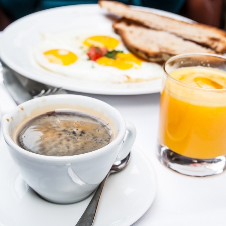 Breakfast- prepared egg under the sunの写真素材