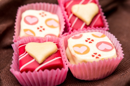 Love sweet heart shaped chocolates candiesの写真素材