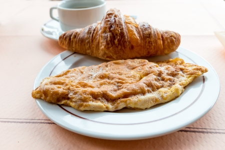 fresh croissant on table ,Delicious! 