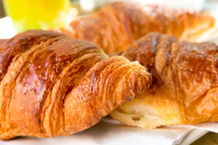 fresh croissant on table ,Delicious  の写真素材