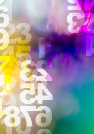 retro style numbers-Streams of light abstract Cool backgroundの写真素材
