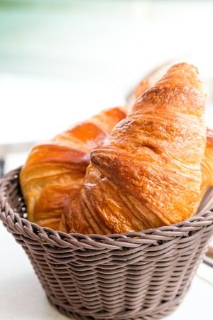 fresh croissant on table ,Delicious  の写真素材