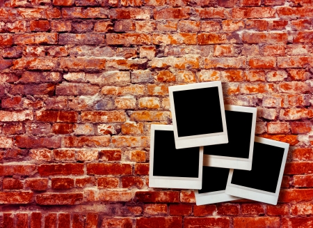 vintage instant photo with grunge background の写真素材