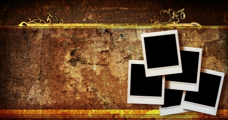 vintage instant photo with grunge background の写真素材