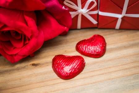 Love sweet heart shaped chocolates candiesの写真素材