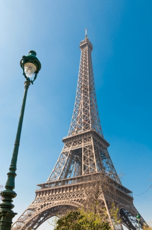 The Eiffel Tower  nickname La dame de fer, the iron lady ,The tower has become the most prominent symbol of both Paris and Franceの写真素材
