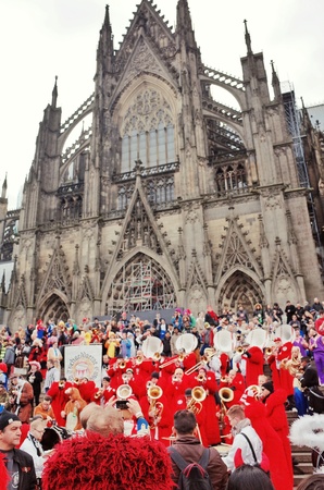 Cologne,North Rhine-March 3   Orchestra  more than one million spectators on the streets Carnival...