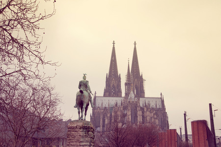 view of Gothic Cathedral in Cologne, Germanyの写真素材