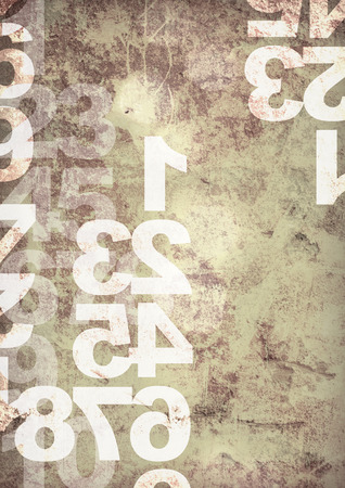 retro style numbers-background in grunge styleの写真素材