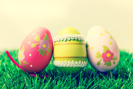 Easter eggs - close-up of colorful easter eggs for your easter design