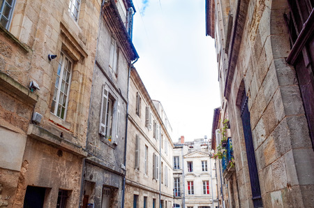Street view of old town in bordeaux city, France Europeの写真素材