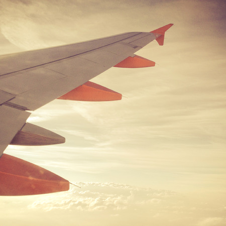 An aerial view from an airplane