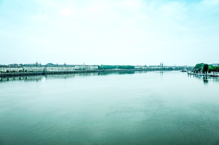 Old stony bridge in Bordeaux, France Europeの写真素材